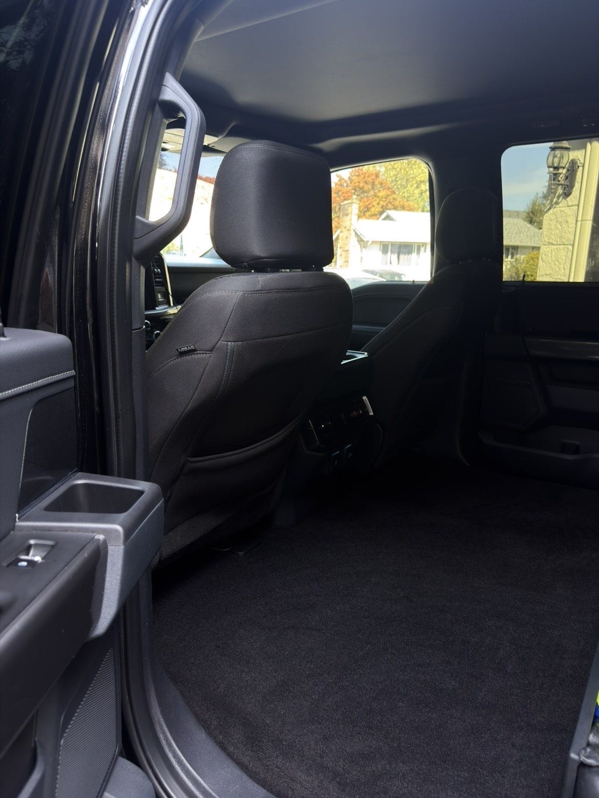 Spotless Ford truck rear seats and carpets
